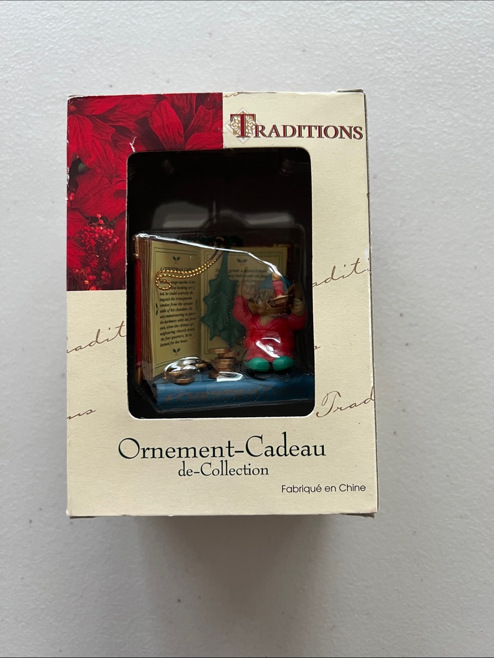 Traditions Christmas Red Holiday Book & Bear Ornament